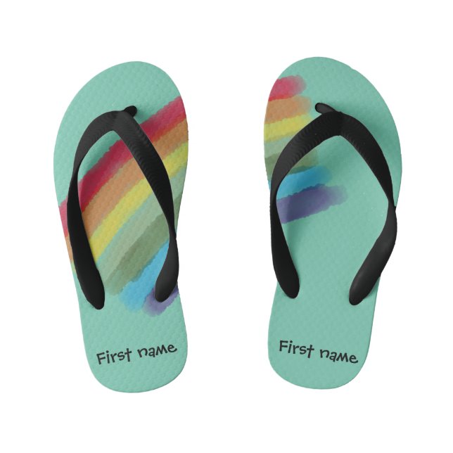 Kundenspezifische Regenbogen-Pantoffel Kinderbadesandalen (Fußbett)