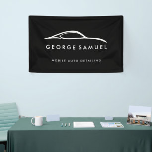 Kundenspezifische Reparatur und modernes Auto im D Banner