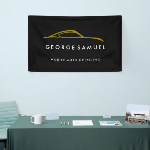 Kundenspezifische Reparatur und modernes Auto im D Banner