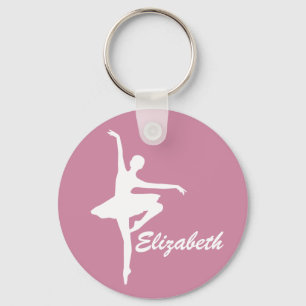 Kundenspezifische rosa Ballerina Schlüsselanhänger