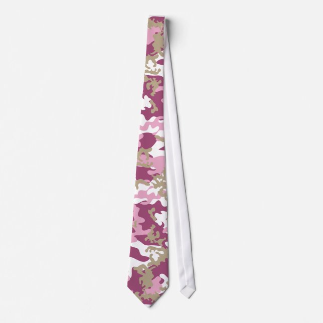 Kundenspezifische rosa Camouflage-Krawatte Krawatte (Vorderseite)