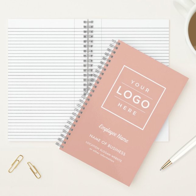Kundenspezifische Rose Gold-Business-Logo und Name Notizbuch (Von Creator hochgeladen)