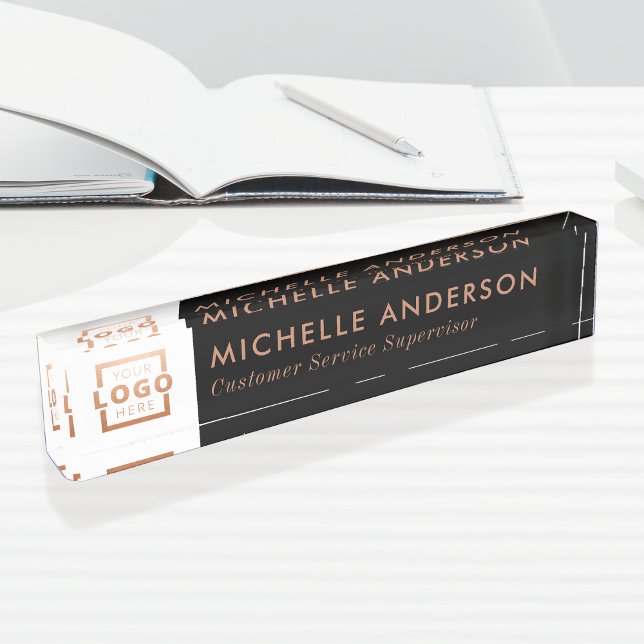 Kundenspezifische Rose Gold Modernes Minimalistisc Namensplakette (Von Creator hochgeladen)