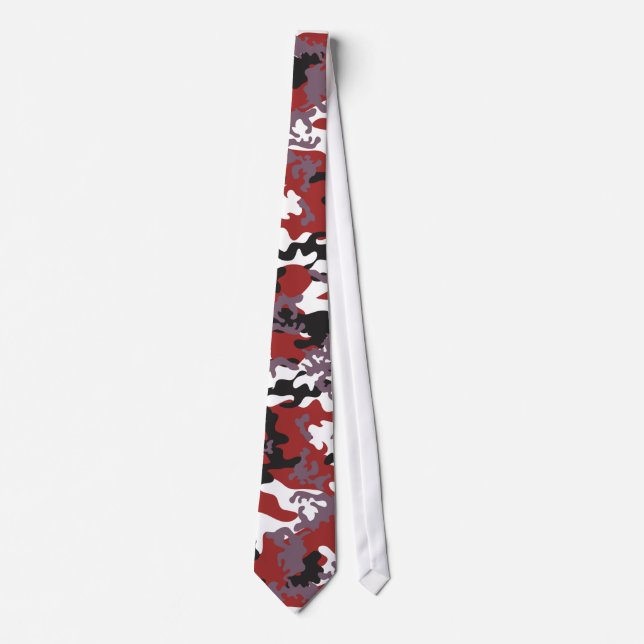 Kundenspezifische rote Camouflage-Krawatte Krawatte (Vorderseite)