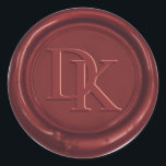 Kundenspezifische Runder Aufkleber<br><div class="desc">Kundenspezifische Wachs-Siegel-Wein-Rot-Monogramm-Hochzeits-Aufkleber.</div>