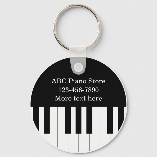 Kundenspezifische Schlüsselanhänger im Piano Store (Vorderseite)