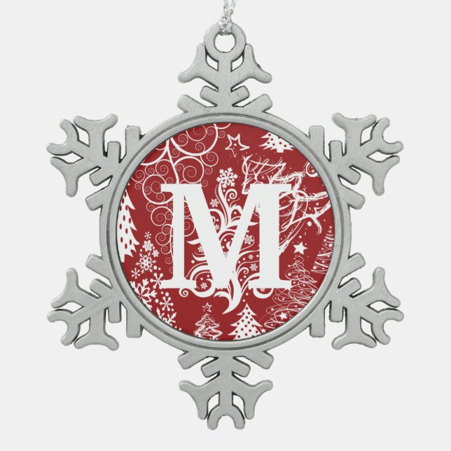 Kundenspezifische Schneeflocken Zinn-Ornament (Vorderseite)