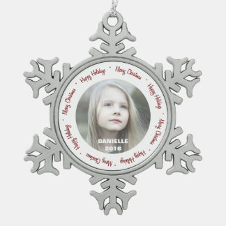 Kundenspezifische Schneeflocken Zinn-Ornament