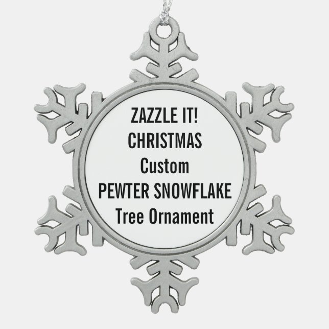 Kundenspezifische Schneeflocken Zinn-Ornament (Vorderseite)