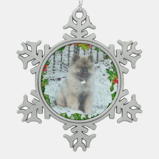 Kundenspezifische Schneeflockeverzierung 1 Schneeflocken Zinn-Ornament (Vorderseite)