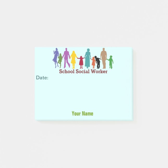 Kundenspezifische Schulsozialarbeiter Posten-it® Post-it Klebezettel (Vorderseite)