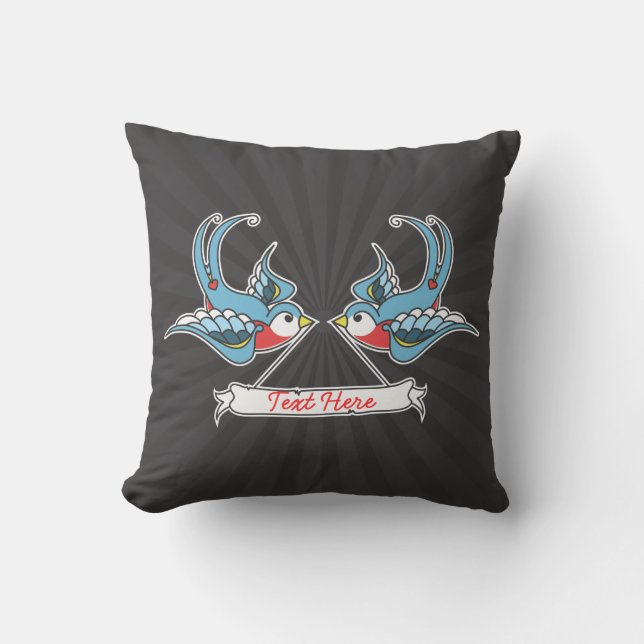 Kundenspezifische Schwalben Kissen (Vorderseite)