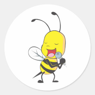 Kundenspezifische Shirts: Gesang-Bienen-Shirts Runder Aufkleber