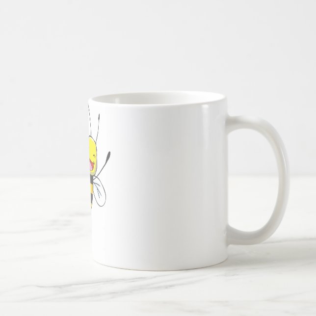 Kundenspezifische Shirts: Glückliche Bienen-Shirts Kaffeetasse (Rechts)