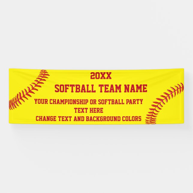 Kundenspezifische Softball-Fahne Ihr Text und Banner (Horizontal)