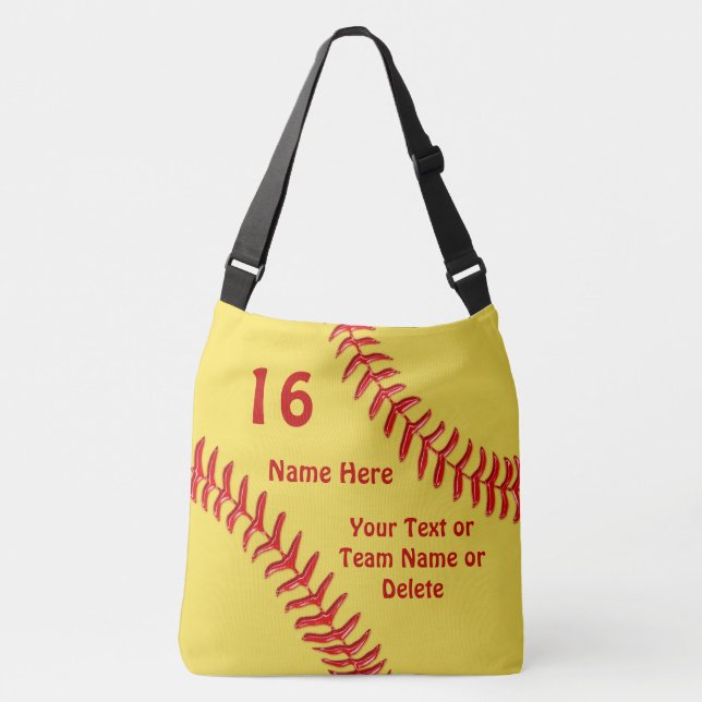 Kundenspezifische Softball-Taschen mit Ihrem Text Tragetaschen Mit Langen Trägern (Vorderseite)