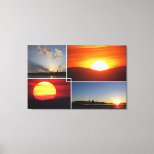 Kundenspezifische Sonnenuntergänge 4-Foto Leinwanddruck