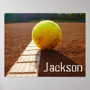 Kundenspezifische Spieler oder Teamname Tennis Fot Poster