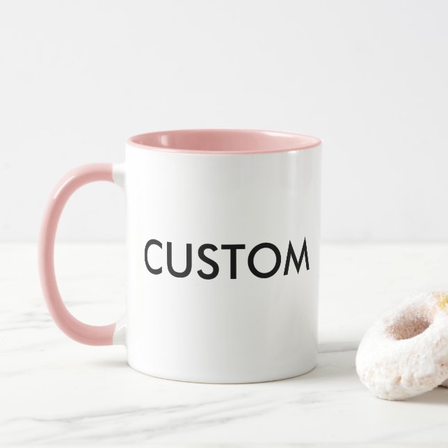 Kundenspezifische Tasse des Wecker-11oz - ROSA (Mit Donut)