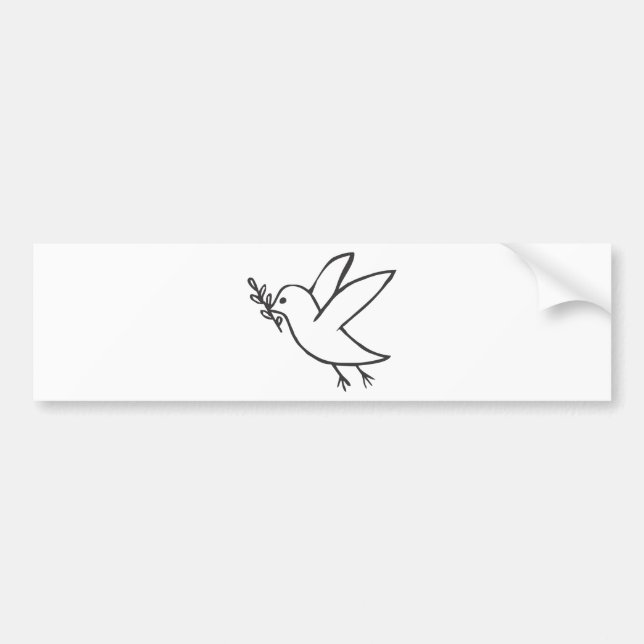 Kundenspezifische Taube des Friedensskizze-Logos Autoaufkleber (Vorne)