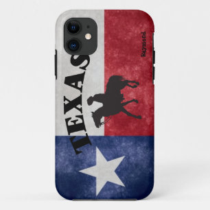 Kundenspezifische Texasflagge und -cowboy iPhone 11 Hülle