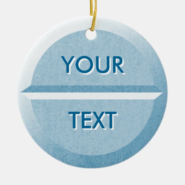 Kundenspezifische Text-Pillen-Tablette-Verzierung Keramik Ornament (Vorne)