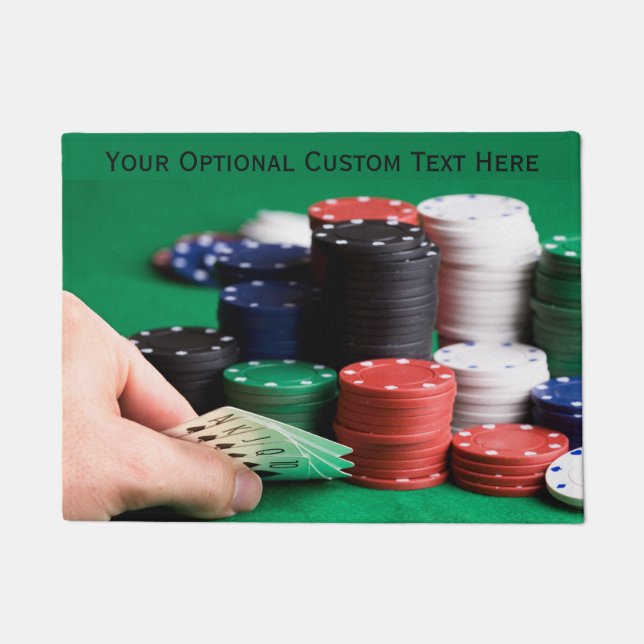 Kundenspezifische Text Poker-Spielertürmatte Fußmatte (Vorderseite)