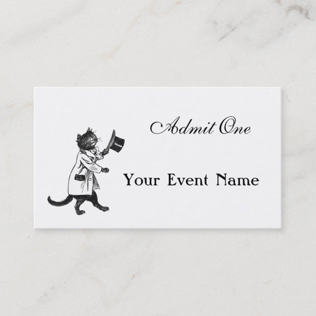 Kundenspezifische Ticket Top Hat Chat Business Car (Vorderseite)