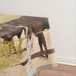 Kundenspezifische Tischdecke "Brown-Kühe im Chrom