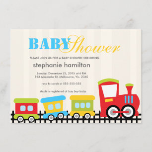 Kundenspezifische Transportzug-Babydusche Einladung