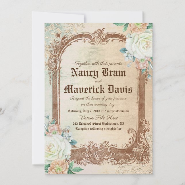 Kundenspezifische Vintage klassische Einladung (Vorderseite)