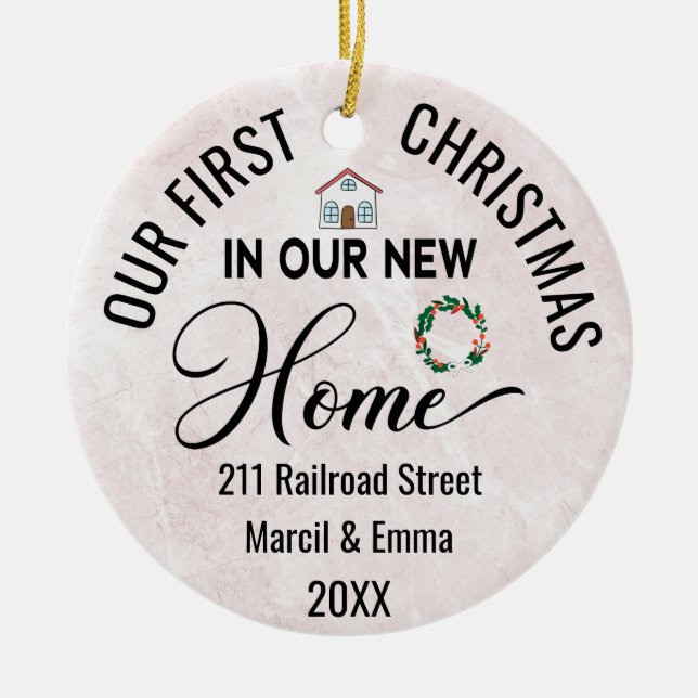 Kundenspezifische Weihnachten in unserer neuen Zuh Keramik Ornament (Vorne)