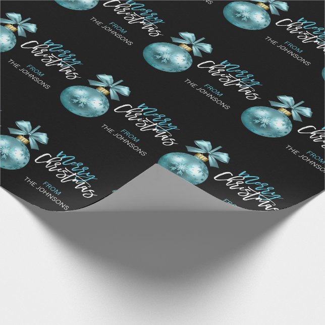 Kundenspezifische WeihnachtsTürkis-blaues Geschenkpapier (Ecke)