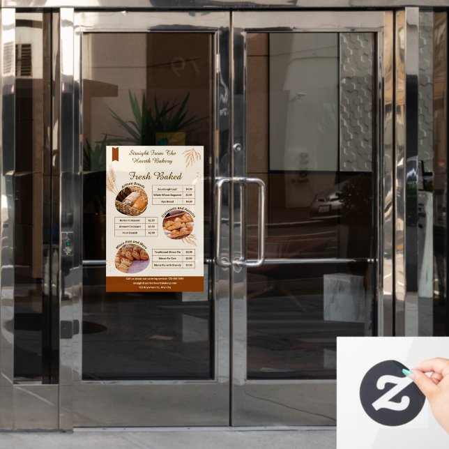 Kundenspezifische Werbeaktion für Kleinbäckereierz Fensteraufkleber (Büro Tür)