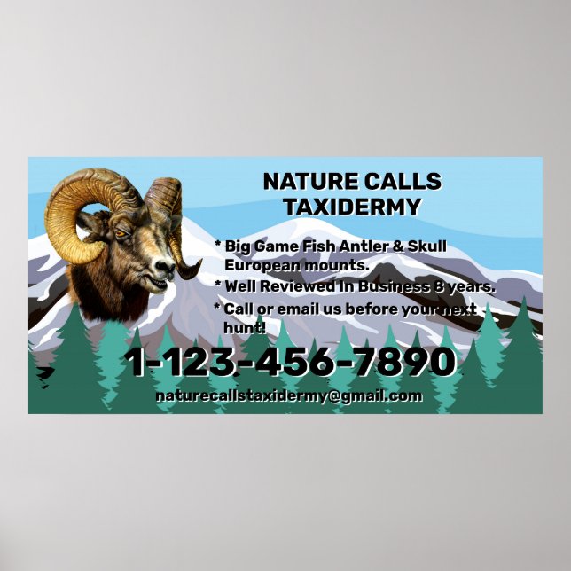Kundenspezifische Werbeaktion für Taxidermy Shop Poster (Vorne)