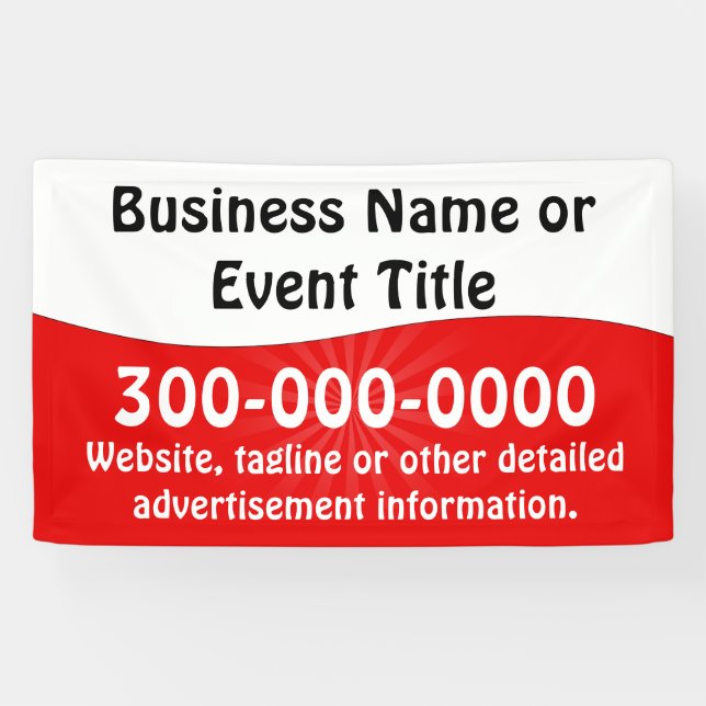 Kundenspezifische Werbung in den Bereichen Rot und Banner (Horizontal)