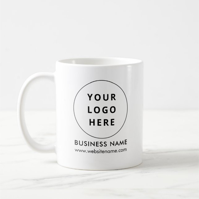 Kundenspezifische White Modern Business Logos und  Kaffeetasse (Links)