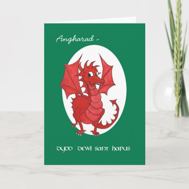 Kundenspezifischen St David Tageskarte, Waliser, Karte (Vorderseite)