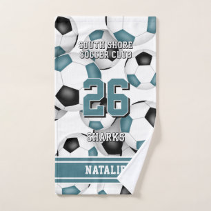 Kundenspezifischer Athlet und Teamname aquamarin Handtuch