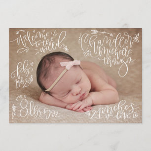 Kundenspezifischer Auftrag - Geburts-Mitteilung Ankündigung