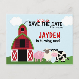 Kundenspezifischer Barnyard Save the Date oder Ankündigungspostkarte