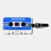 Kundenspezifischer blauer Mixtape Gepäckanhänger