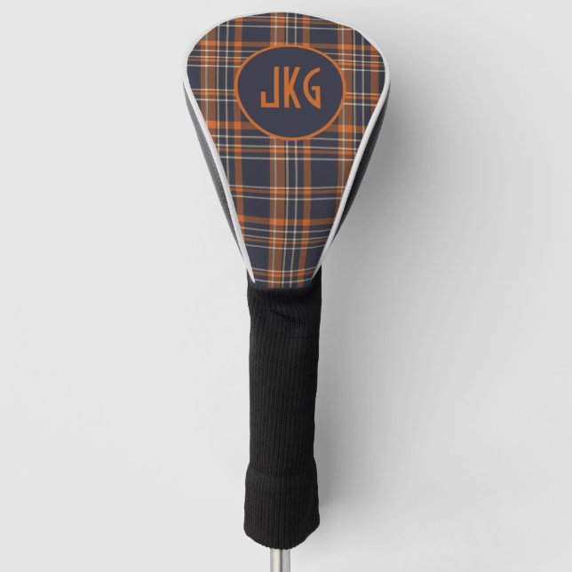 Kundenspezifischer blauer und orange golf headcover (Vorderseite)