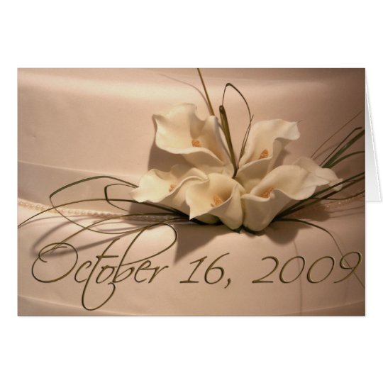 Kundenspezifischer Calla-Lilien-Kuchen Karte
