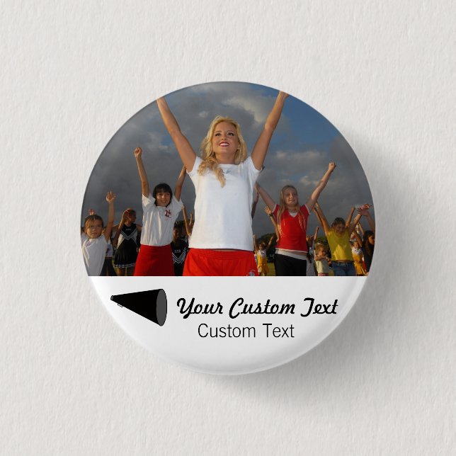 Kundenspezifischer Cheerleading Foto-Team-Geist Button (Vorderseite)