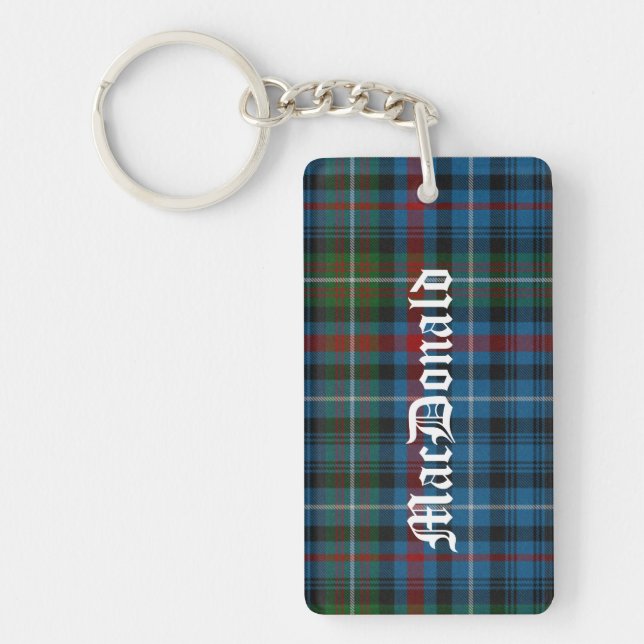 Kundenspezifischer Clan MacDonald Tartan-karierte Schlüsselanhänger (Vorderseite)