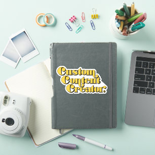 Kundenspezifischer Content-Creator - Yellow Retro  Aufkleber