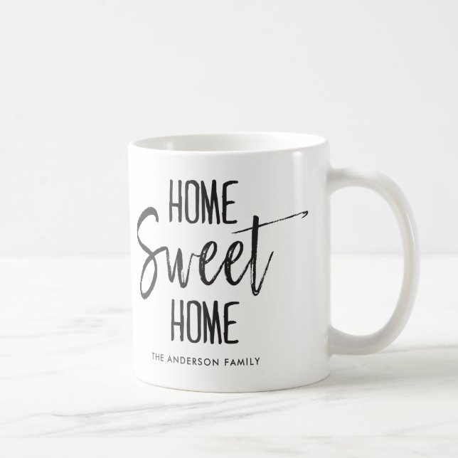Kundenspezifischer Familienname des Zuhause-süßer Kaffeetasse (Rechts)