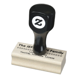 Kundenspezifischer Familienname plus Adresse Gummistempel