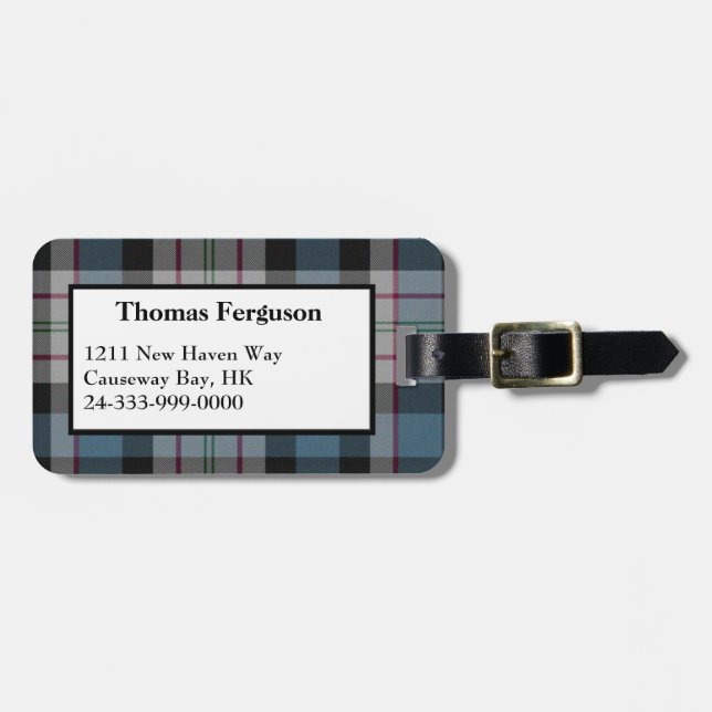 Kundenspezifischer Fergusontartan-karierter Gepäckanhänger (Vorderseite horizontal)